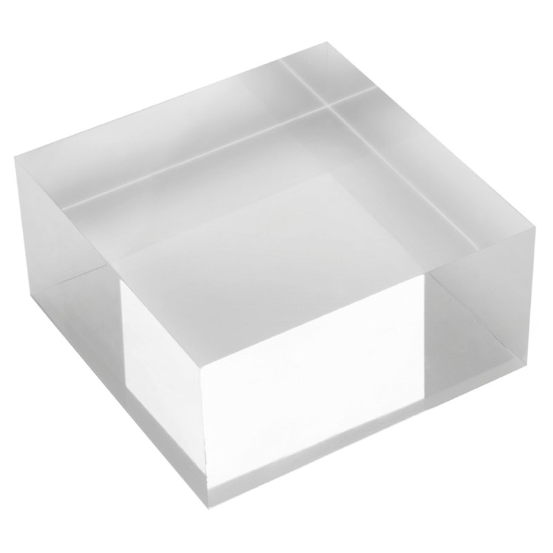 Deflecto bloc acrylique transparent, 100 × 100 × 25 mm