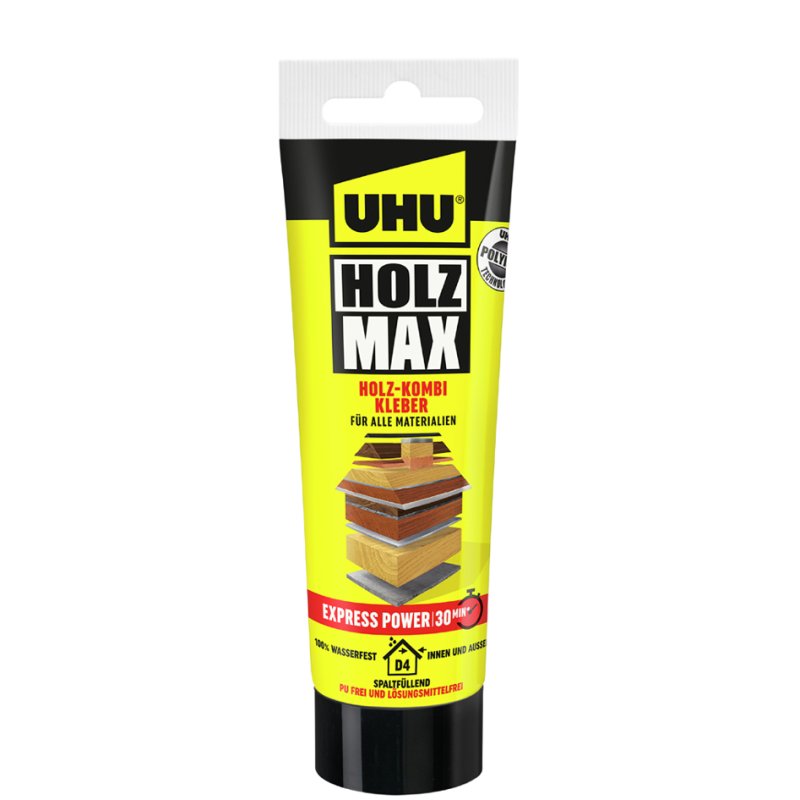 UHU colle de construction bois HOLZMAX, cartouche, résistant à l'eau, 380 g