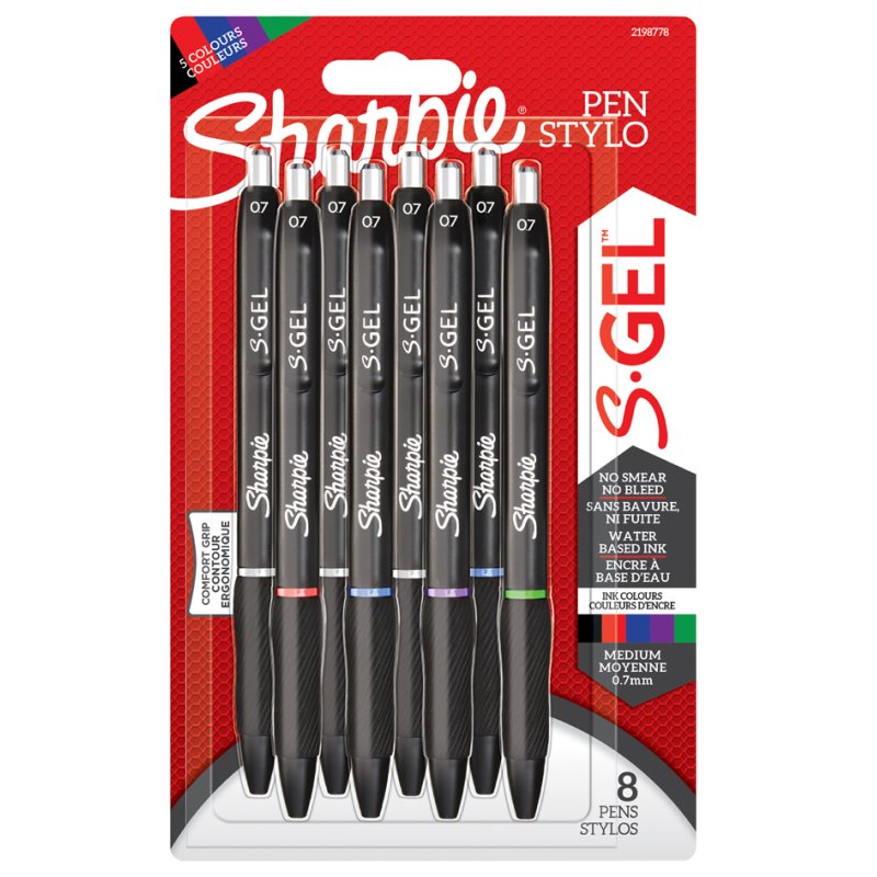 Sharpie gel pens S-GEL, 0.7 mm, assorted colours, 8 pieces