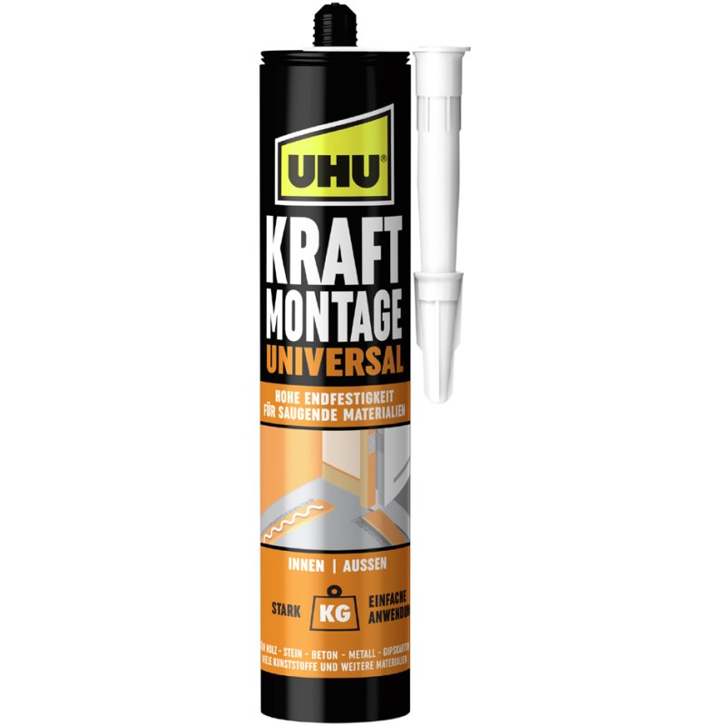 UHU KRAFT kit de montage universel, blanc, cartouche 470 g