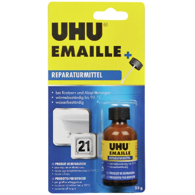UHU vernis de réparation, blanc, 23 g, flacon pinceau
