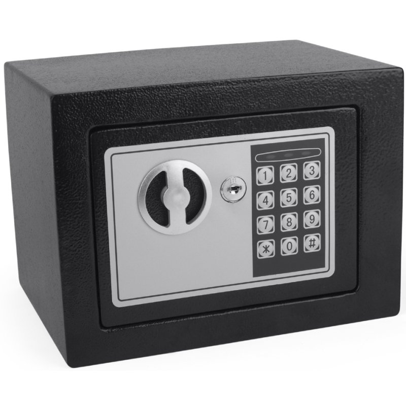 pavo mini-coffre-fort avec serrure électronique, rouge, 6 litres, 23×17×17 cm