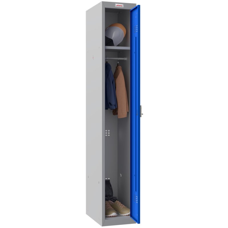 Phoenix armoire PL113, 1 porte, acier, gris/bleu