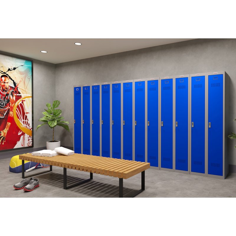 Phoenix armoire PL113, 1 porte, acier, gris/bleu