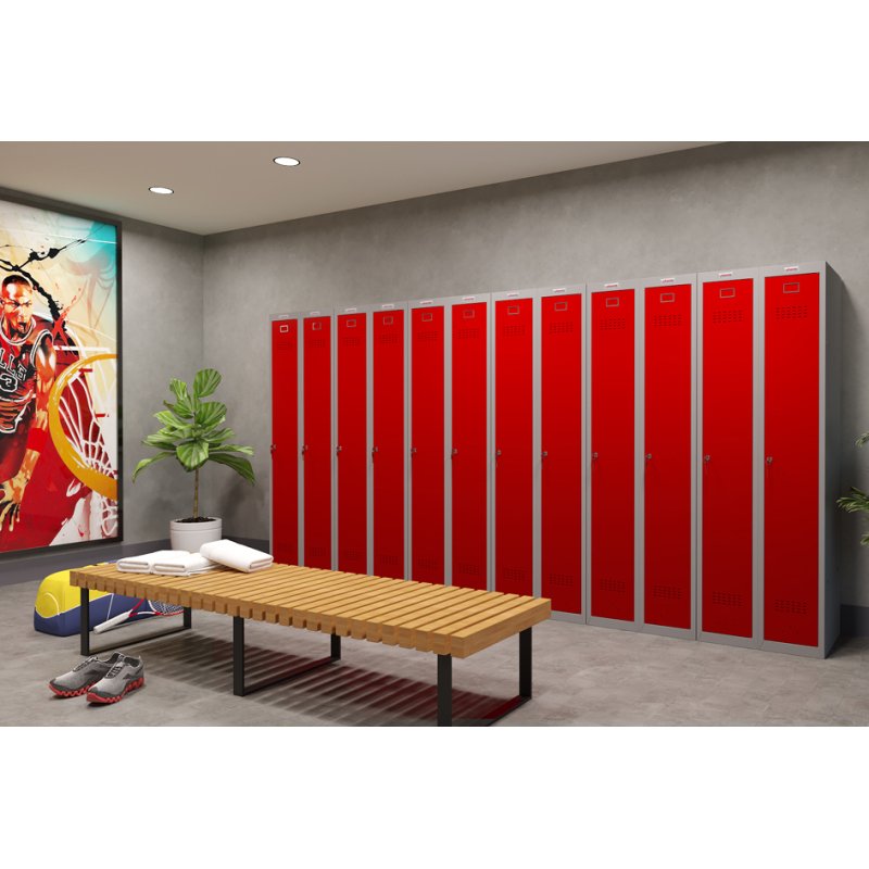 Phoenix Armoire vestiaire PL1130, 1 porte, gris/bleu, 242 litres