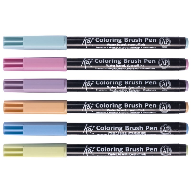 SAKURA Koi brush pens, earth tones, 6 pieces