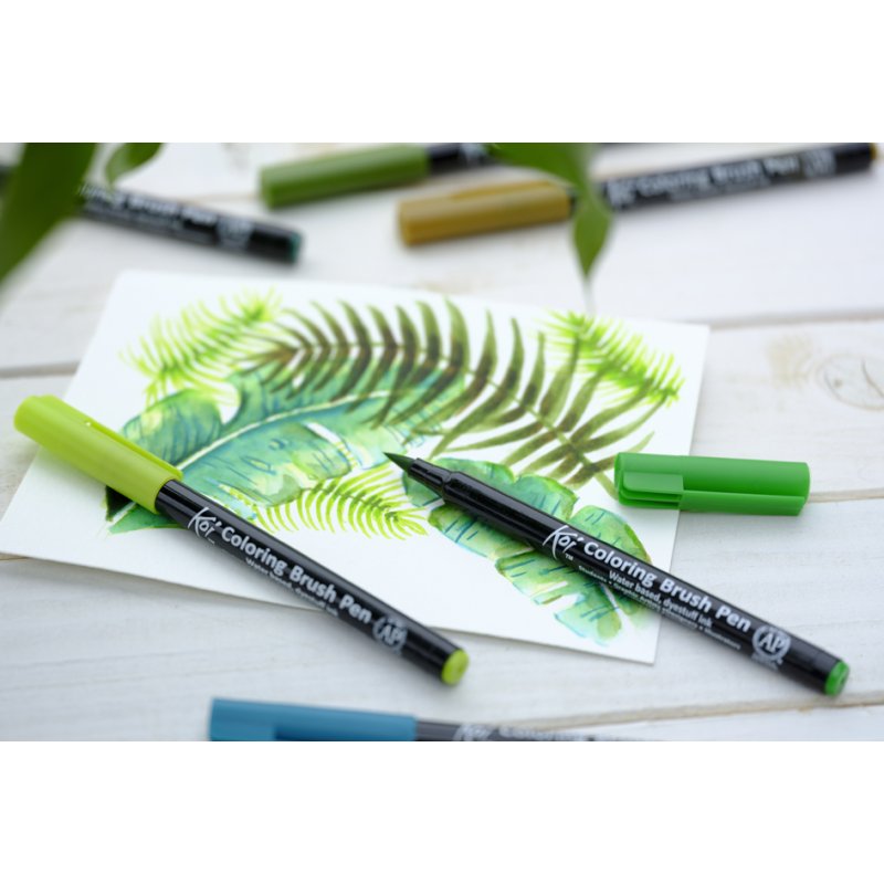 SAKURA Koi brush pen set botanical colours, 6 pieces