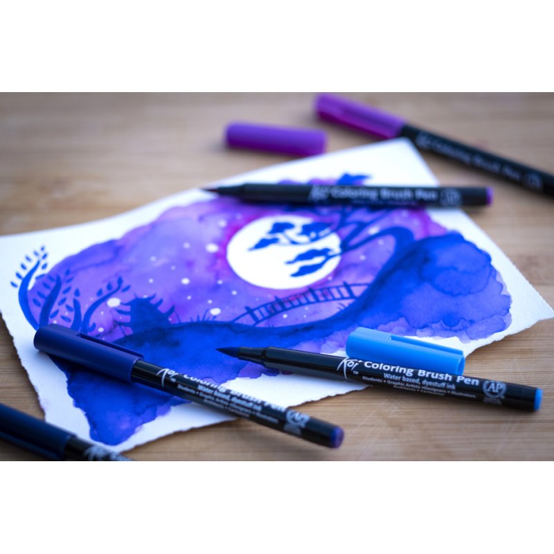 SAKURA Koi brush pens Galaxy, 6 colours, flexible nylon tip