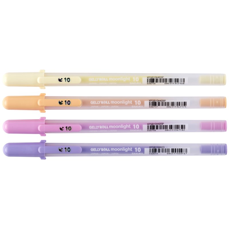 SAKURA Stylos gel Gelly Roll Moonlight, couleurs pastel, 0,5 mm, 4 pièces