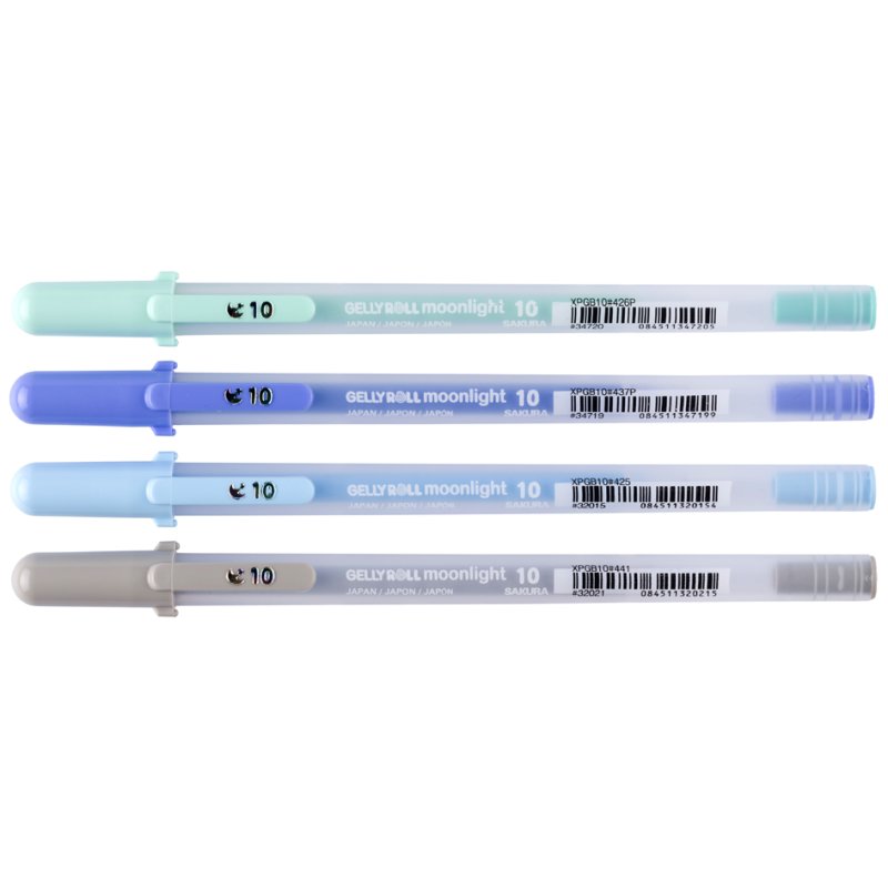 SAKURA Stylos gel Gelly Roll Moonlight, couleurs pastel, 0,5 mm, 4 pièces