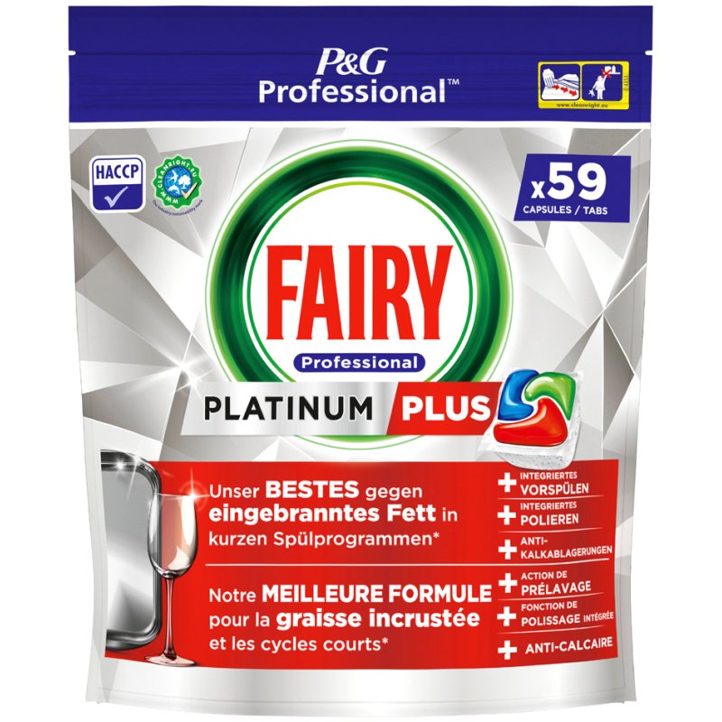 FAIRY Platinum Plus tablettes lave-vaisselle, 59 pièces