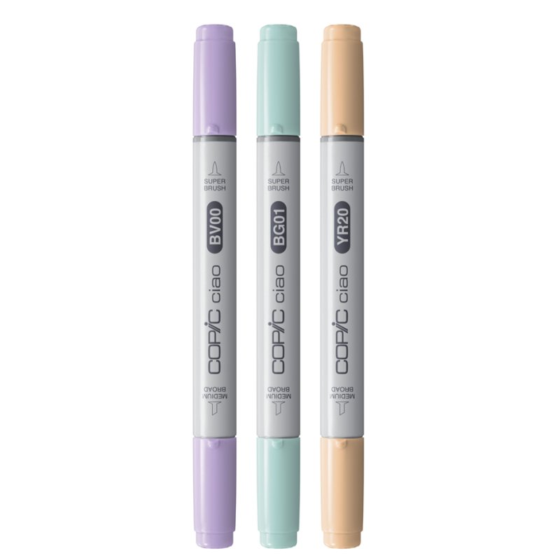 COPIC Marker Ciao set Pastel Palette, 3 pieces, alcohol-based