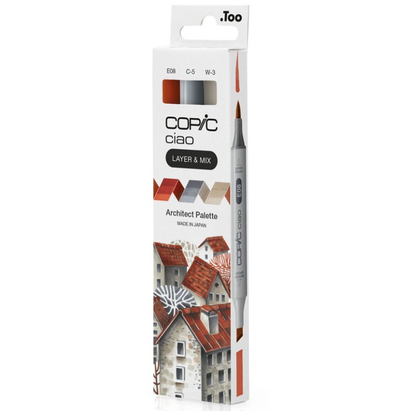 COPIC Marker ciao set 3 pièces Architect Palette, E08/C5/W3, encre à alcool
