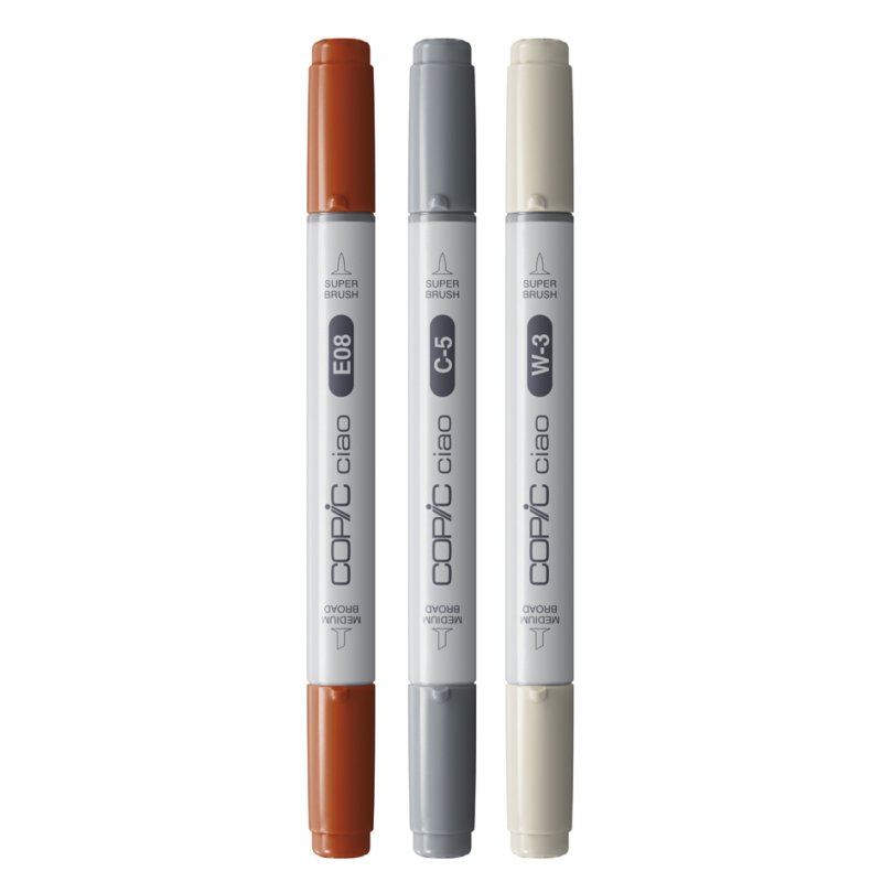 COPIC Marker ciao set 3 pièces Architect Palette, E08/C5/W3, encre à alcool