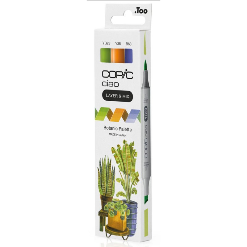 COPIC markers Ciao set Botanic Palette, 3 pieces, YG23/Y38/B63