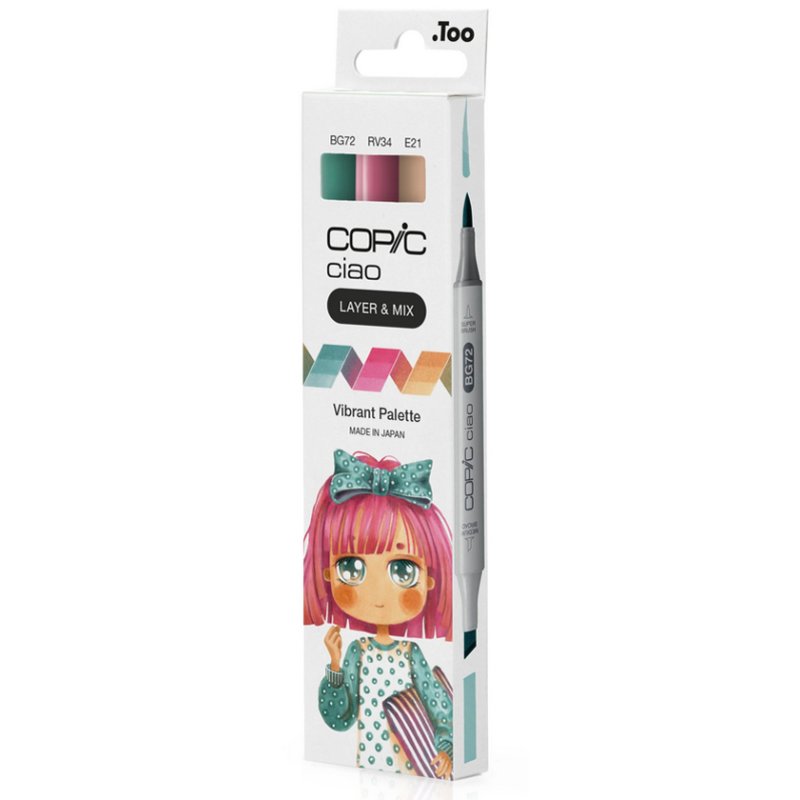 COPIC Marker Ciao, Vibrant Palette, 3 pieces