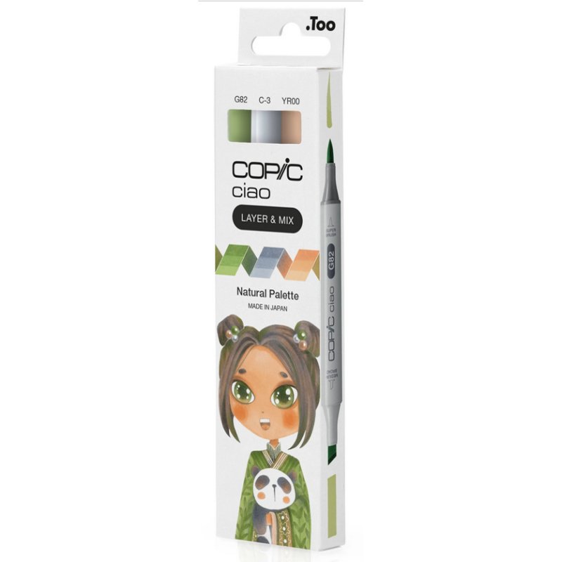 COPIC markers Ciao set Natural Palette, 3 pieces, G82/C3/YR00