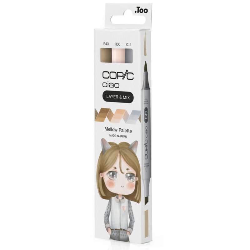 COPIC markers ciao set Mellow Palette, 3 pièces, E43/R00/C1