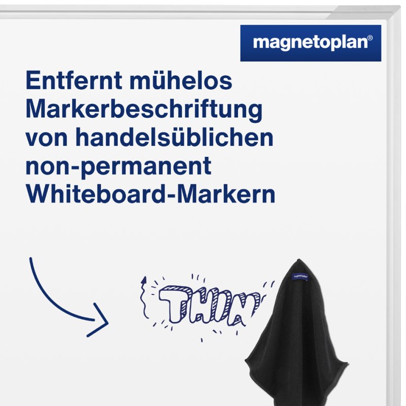 magnetoplan Chiffon de nettoyage magnetoCleaner ecoAware, noir, 300×300 mm, 100% PET recyclé
