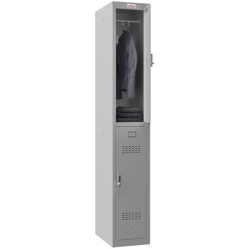 Phoenix casier PL1230, acier, 2 portes, gris