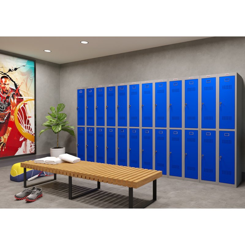 Phoenix Casier PL1230, acier, 2 portes, gris/bleu