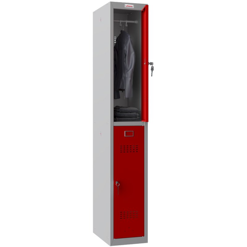 Phoenix Casier PL1230, acier, 2 portes, gris/bleu