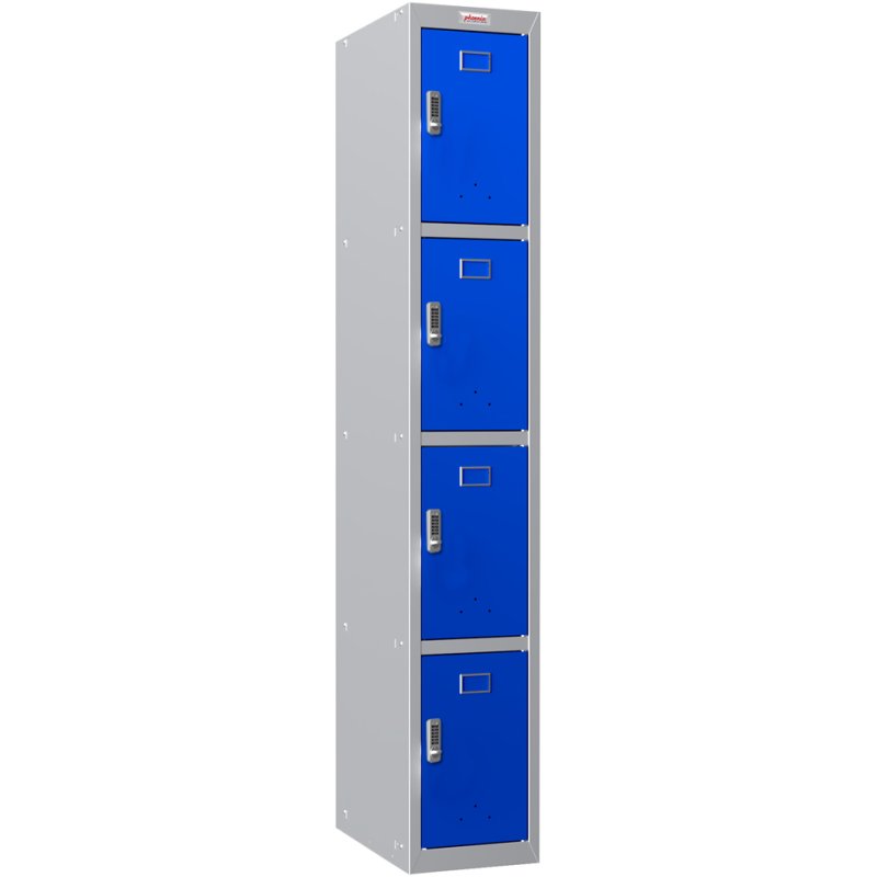 Phoenix range de casiers PL1430, 4 portes, acier, gris
