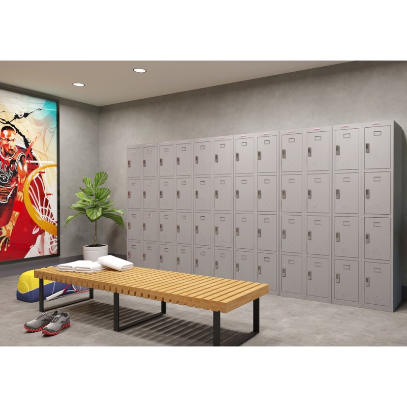Phoenix range de casiers PL1430, 4 portes, acier, gris