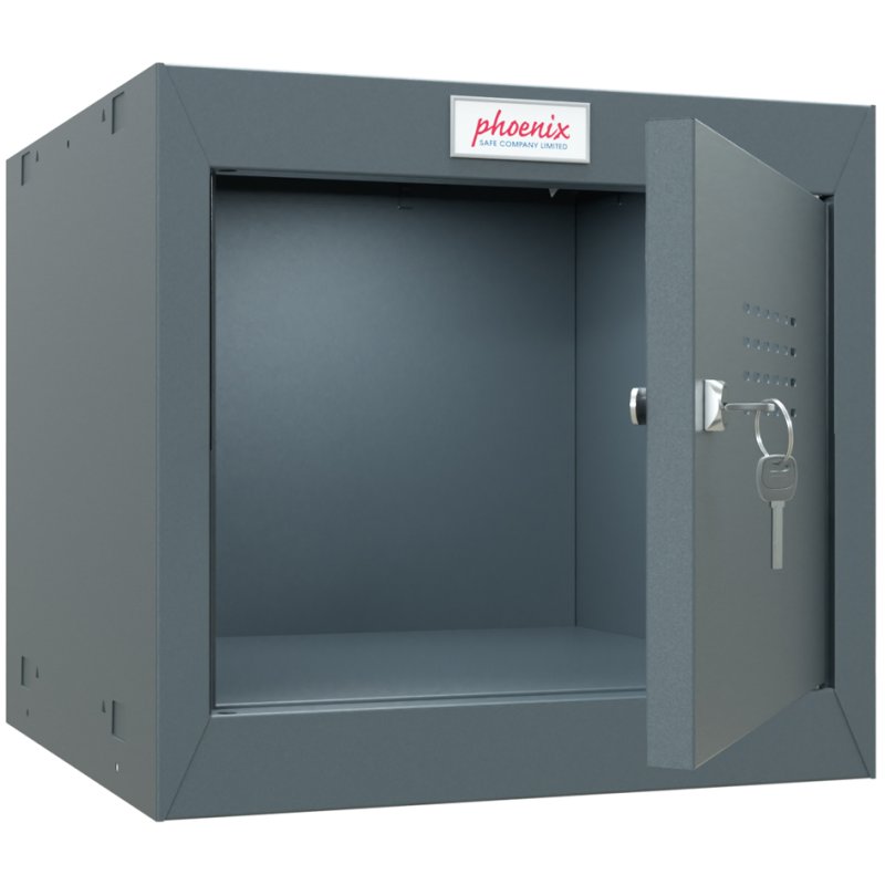 Phoenix coffre-fort cube CL0344, serrure à clé, gris clair, 44 litres
