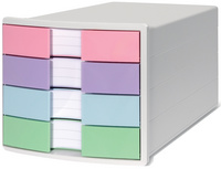 HAN ladeblok IMPULS, 4 laden, zwart/pastel, polystyrol
