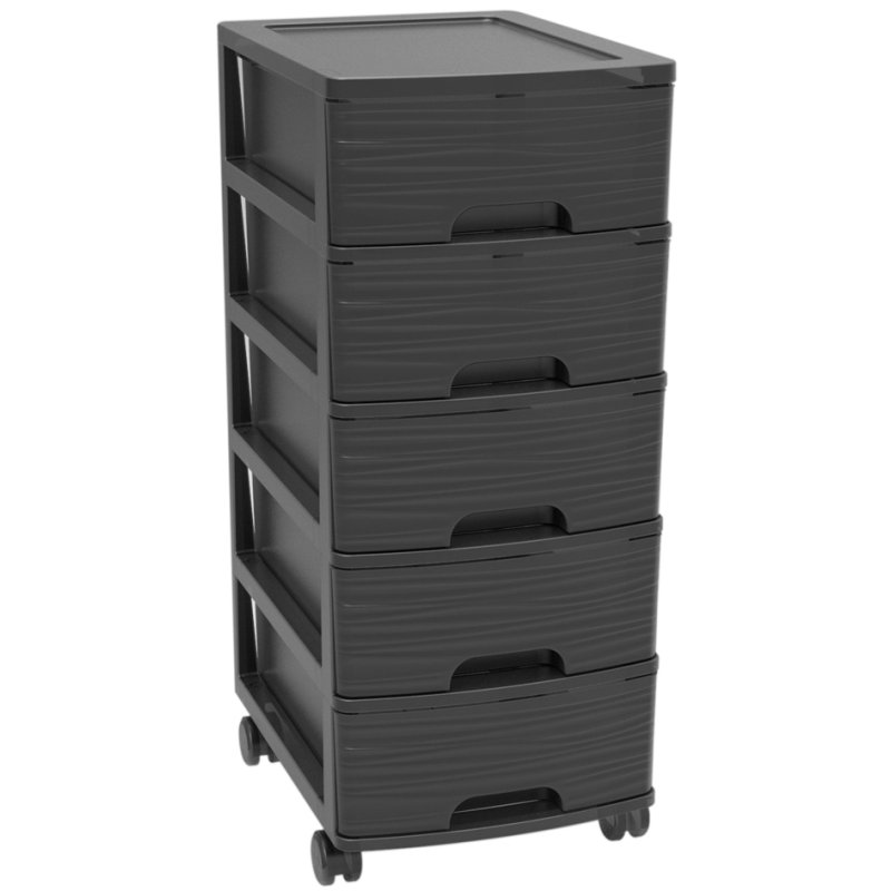EDA bloc de tiroirs STONE, A4, 5 tiroirs, noir