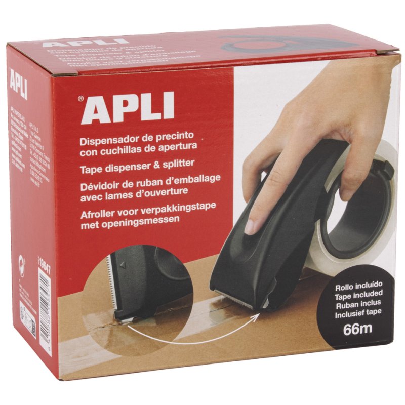 APLI handafroller, voorgevuld, zwart, 48 mm