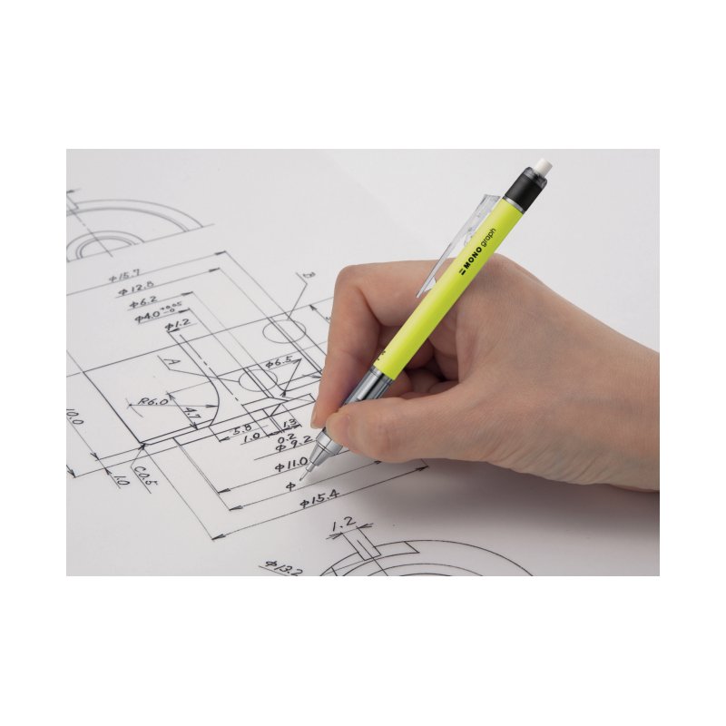 TOMBOW vulpotlood MONO graph, 0,7 mm, neongeel