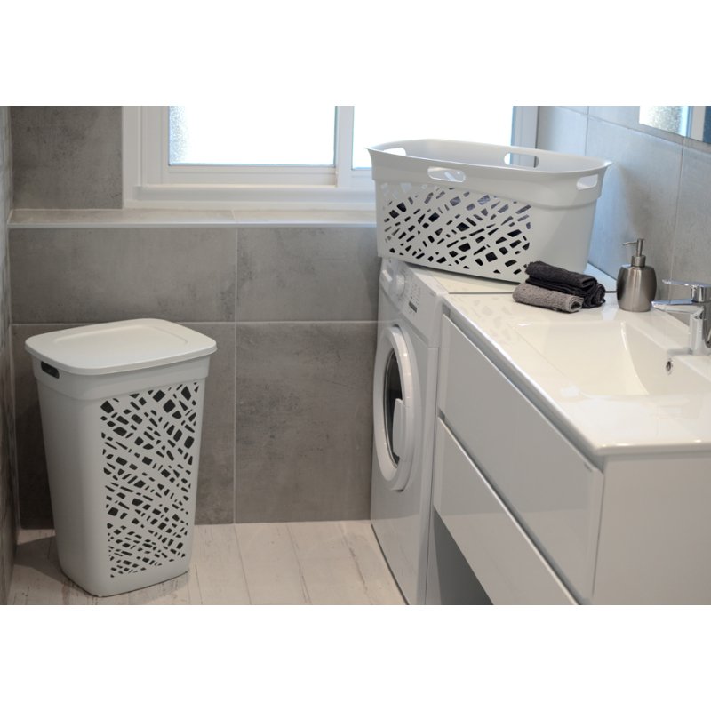 EDA wasmand ALMERIA, met deksel, grijs