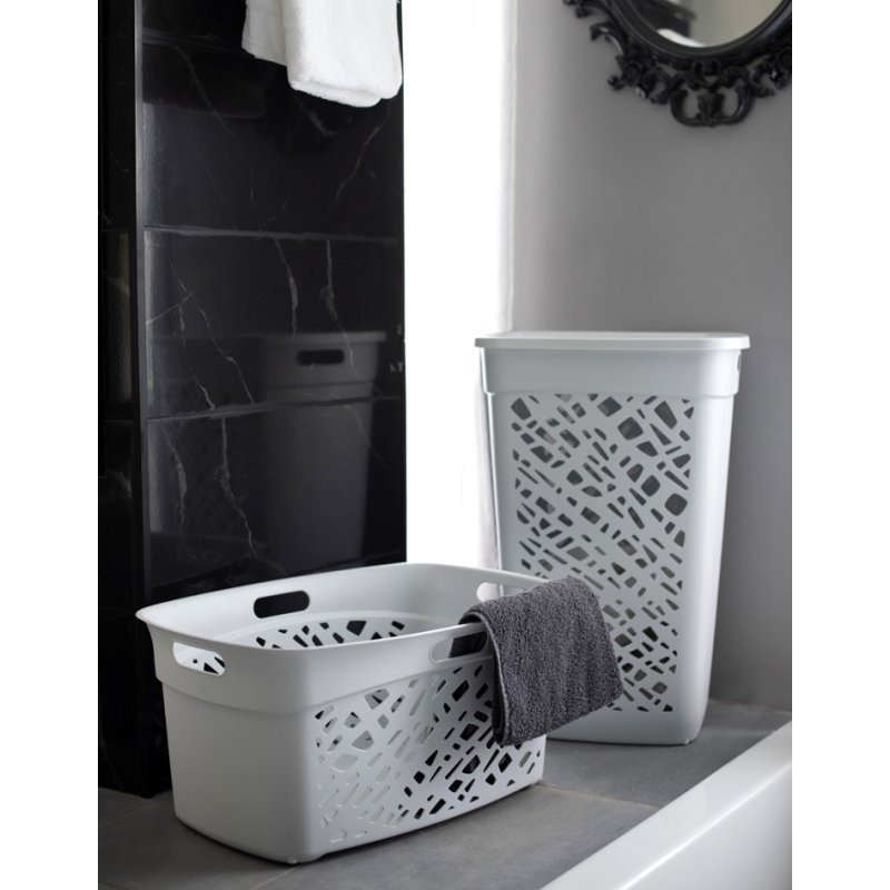 EDA panier à linge Almeria, 45 litres, blanc, plastique