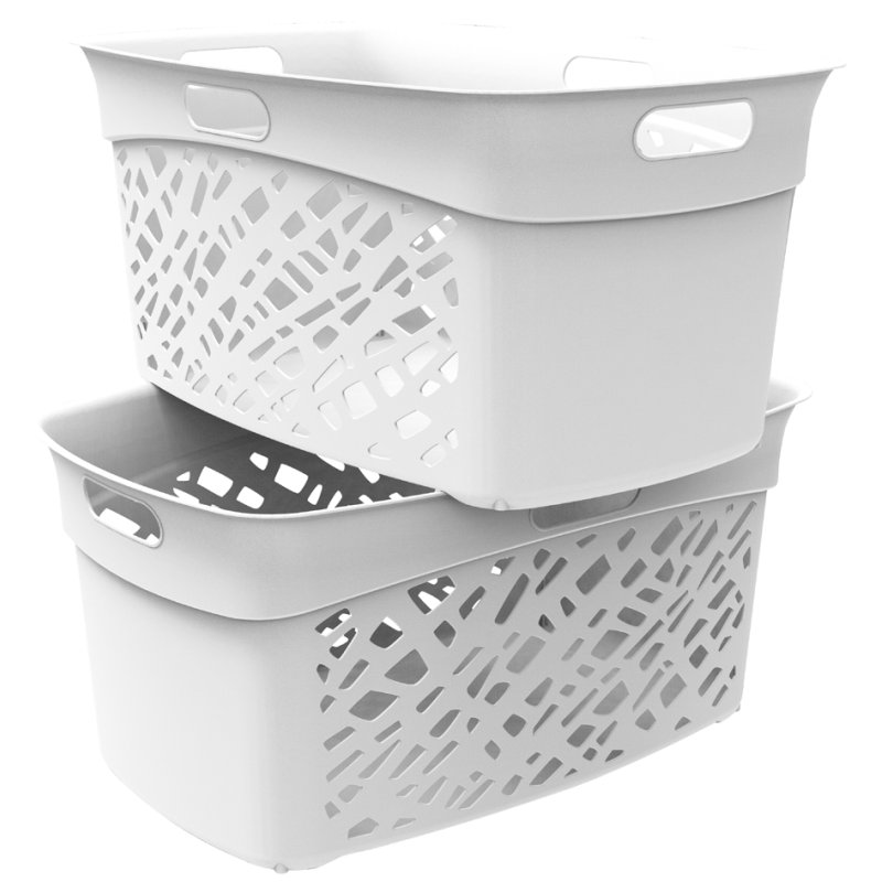 EDA panier à linge Almeria, 45 litres, blanc, plastique