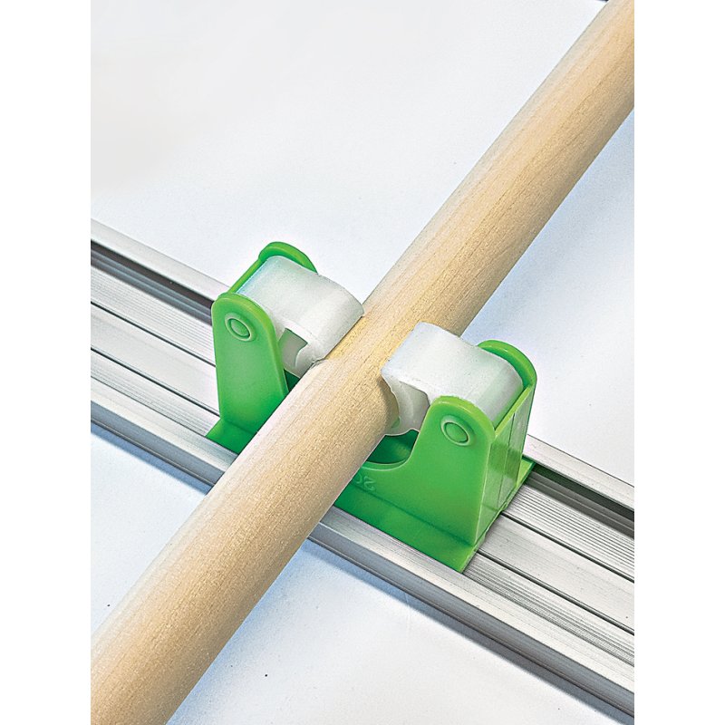 Peggy Perfect porte-balai aluminium, vert/lilas, 500×60 mm, 3 anneaux de retenue