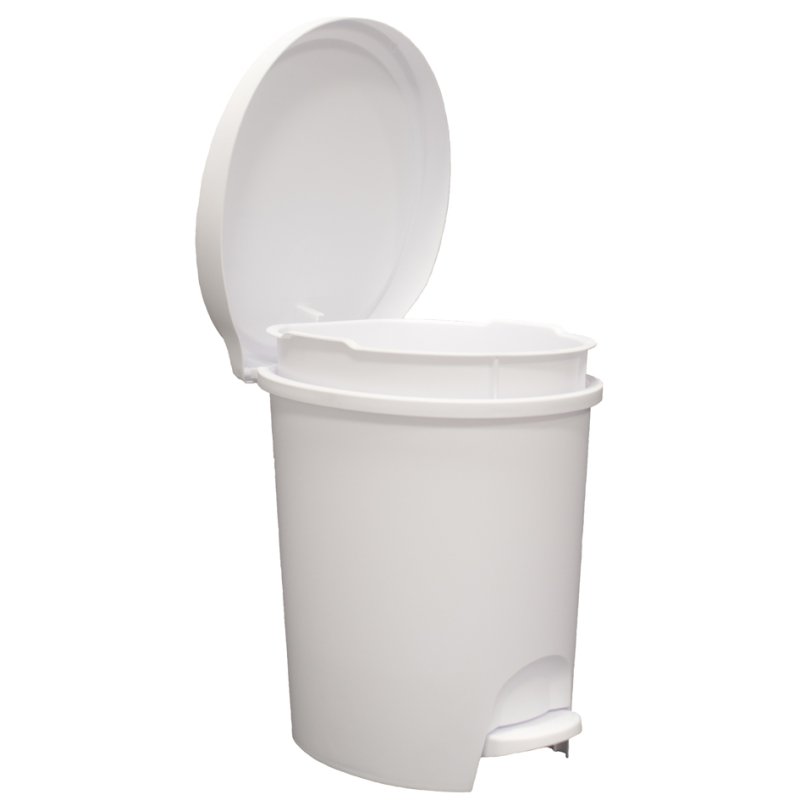 EDA Poubelle Stepy avec pédale, 6 litres, blanc, 26×21×28 cm