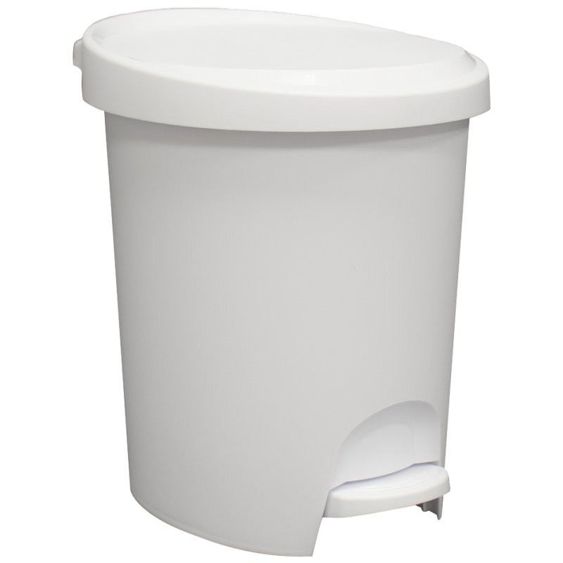 EDA Poubelle Stepy avec pédale, 6 litres, blanc, 26×21×28 cm