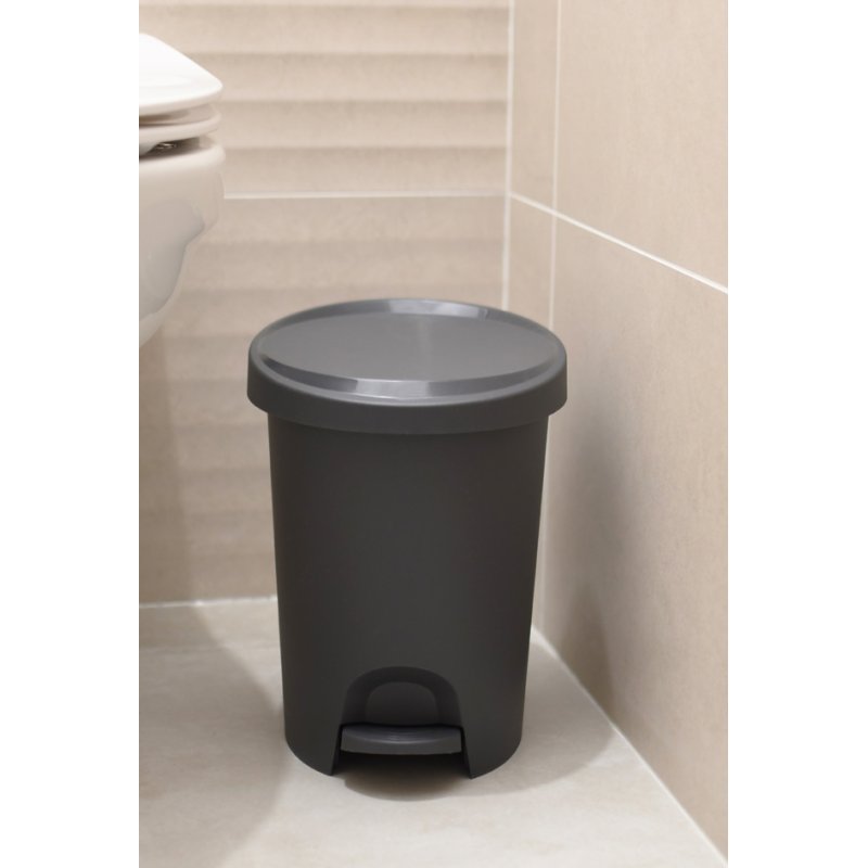 EDA Poubelle Stepy avec pédale, 6 litres, blanc, 26×21×28 cm