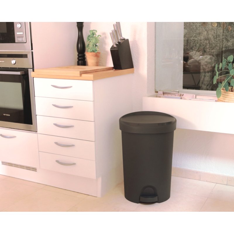 EDA Stepy pedaalemmer, 45 liter, grijs/antraciet