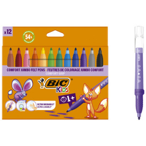 Bic Kids viltstiften Comfort Jumbo, dikke punt, 1,4 mm, 12 stuks