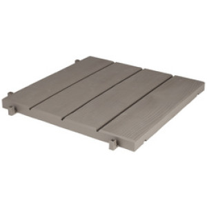 EDA bodemtegel houtlook, 384×384×25 mm, kunststof, taupe