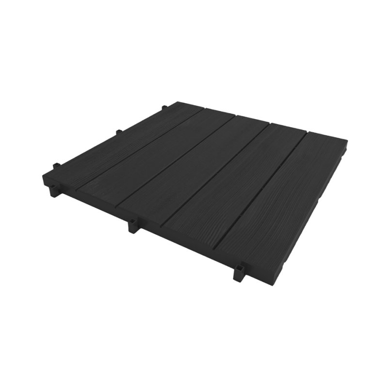 EDA plaque de base plastique, aspect bois, noir, 500×500×25 mm