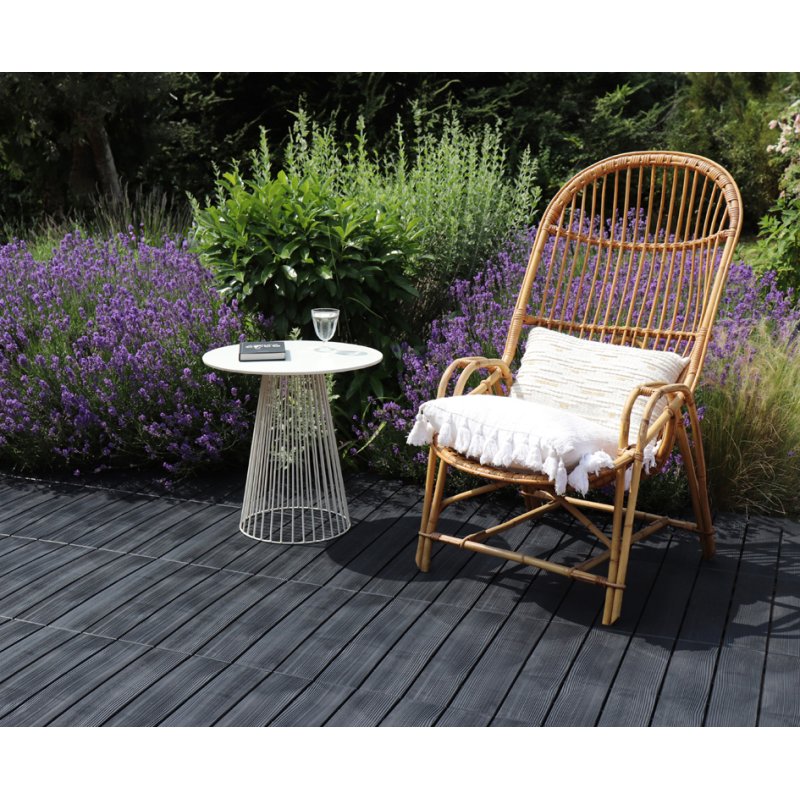 EDA plaque de base plastique, aspect bois, noir, 500×500×25 mm
