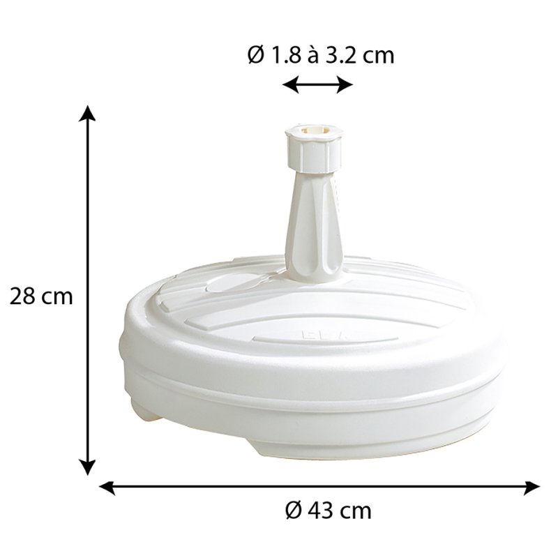 EDA support de parasol en plastique rond, gris foncé, 430 mm
