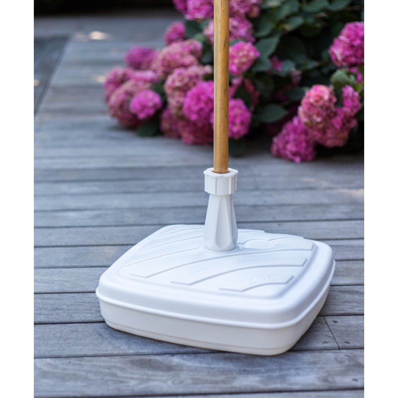 EDA parasol base, socle plastique carré, 420 mm, blanc