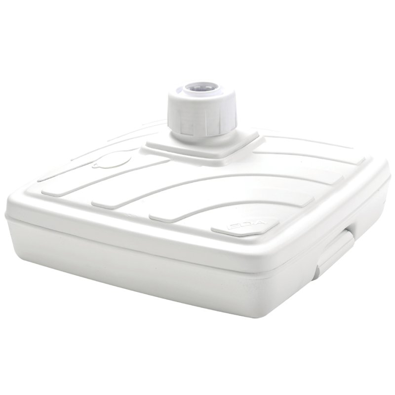 EDA socle de parasol plastique, carré, blanc, 56,5 cm