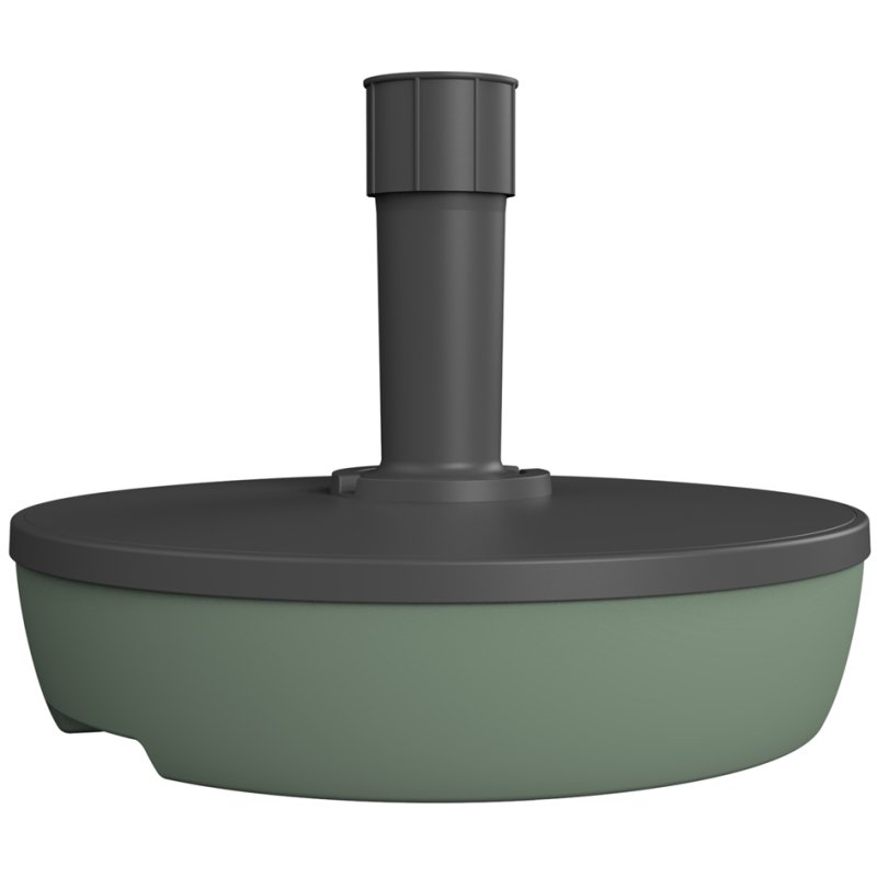 Socle de parasol EDA plastique rond, vert eucalyptus/gris foncé, 495 mm