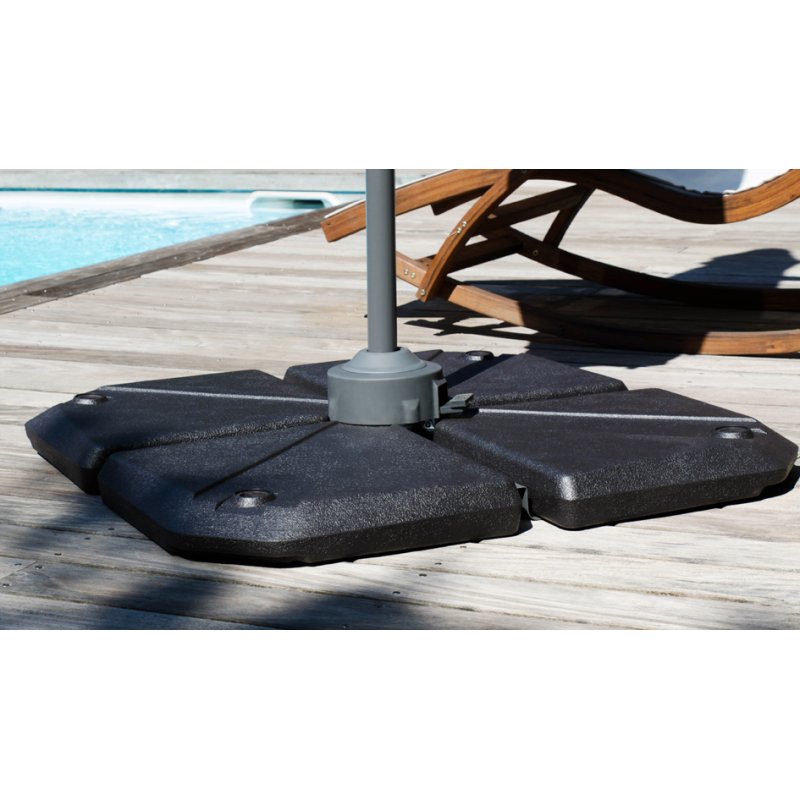 EDA ballastplaat voor parasol, te vullen, donkergrijs, 490×490 mm